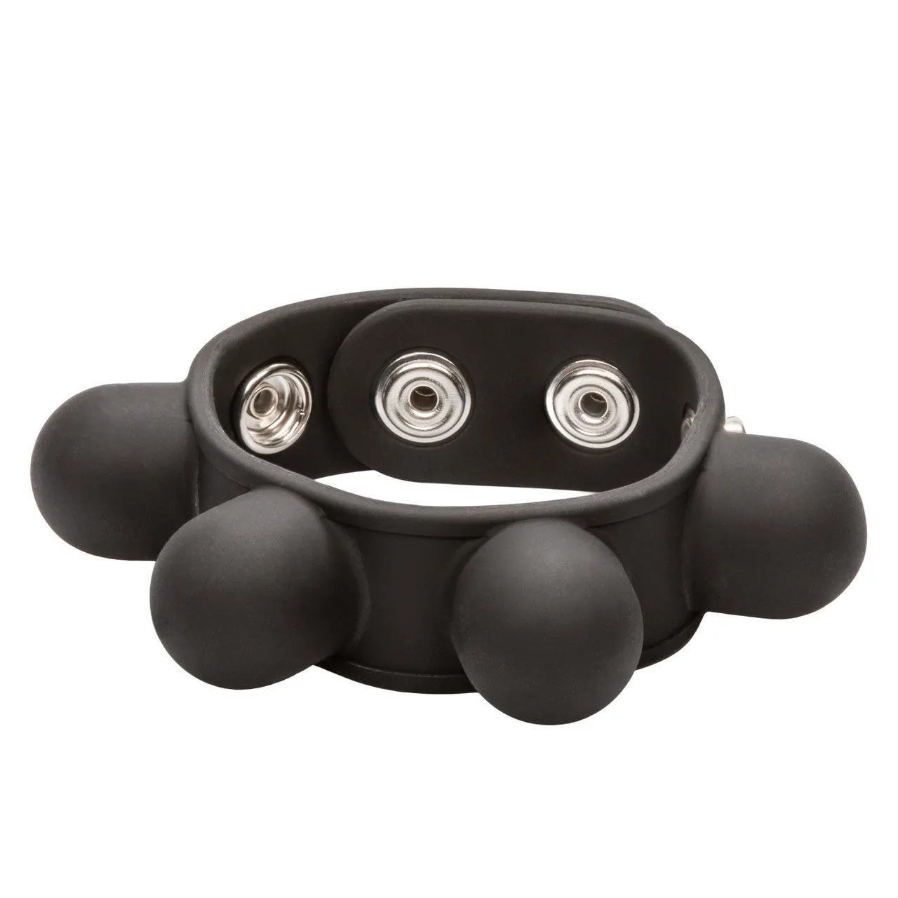 Rings! Silicone Weighted Ball Stretcher Cock Ring Black