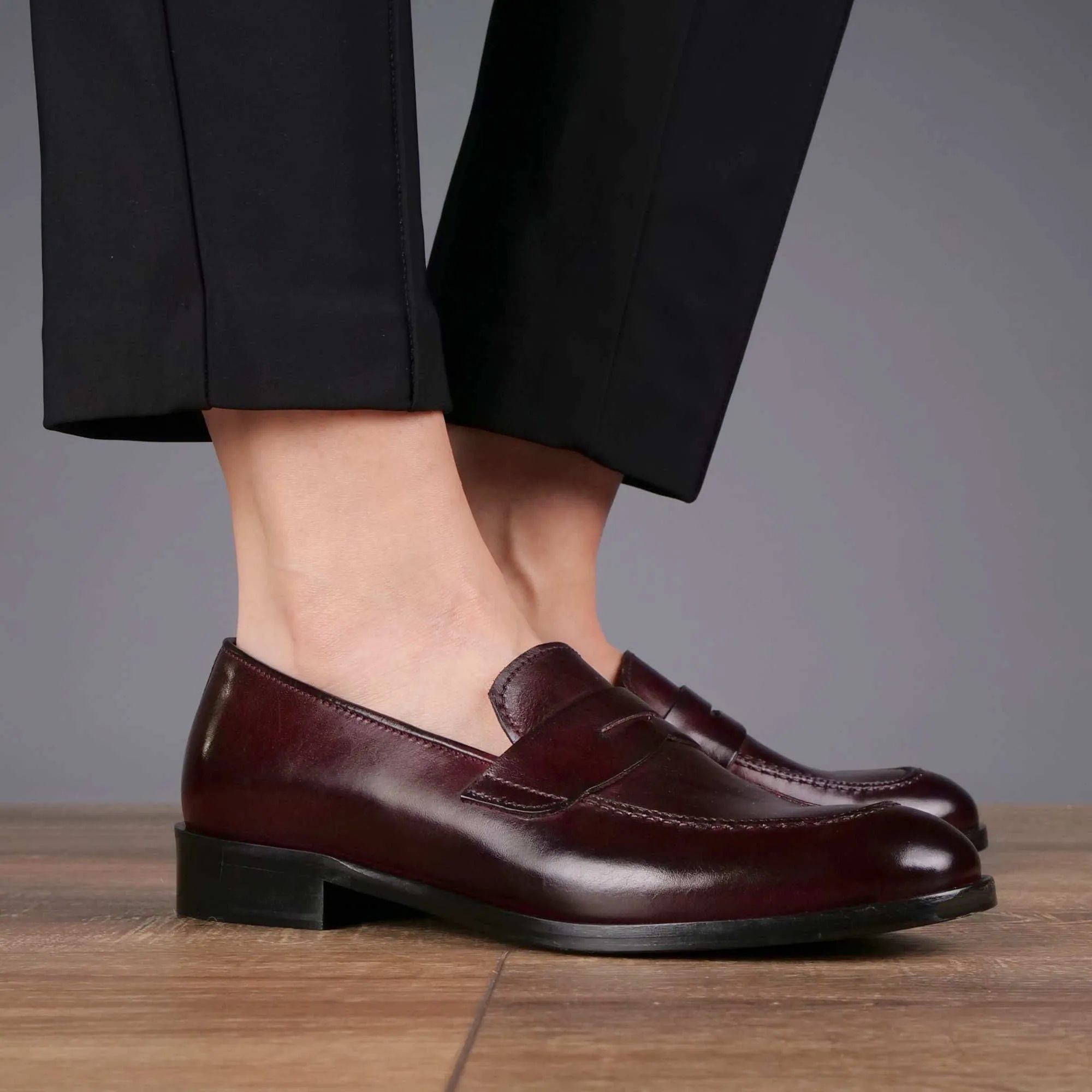 Roma Penny Loafer Oxblood