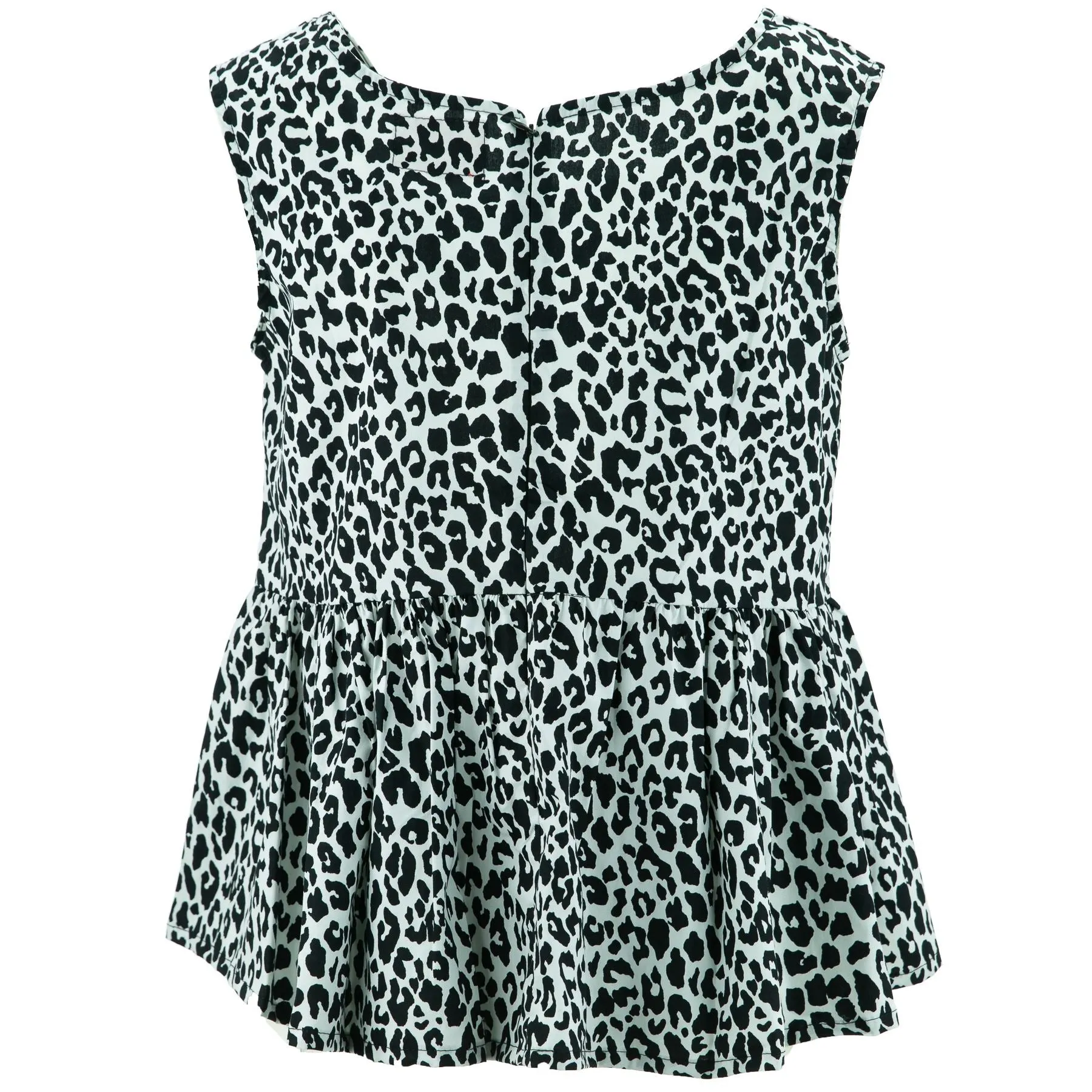 Ruched Box Top - Monochrome Leopard