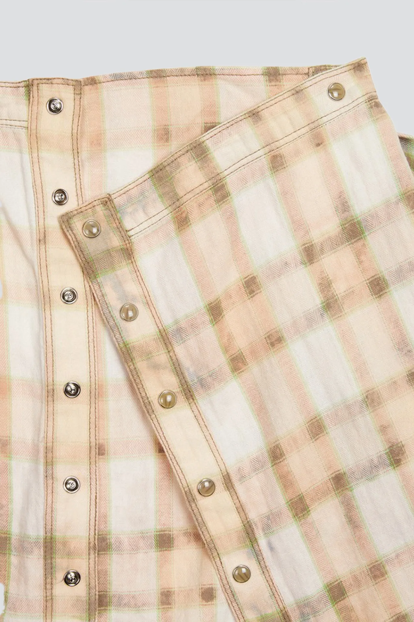 Salmon Faded Check Shirt Skirt