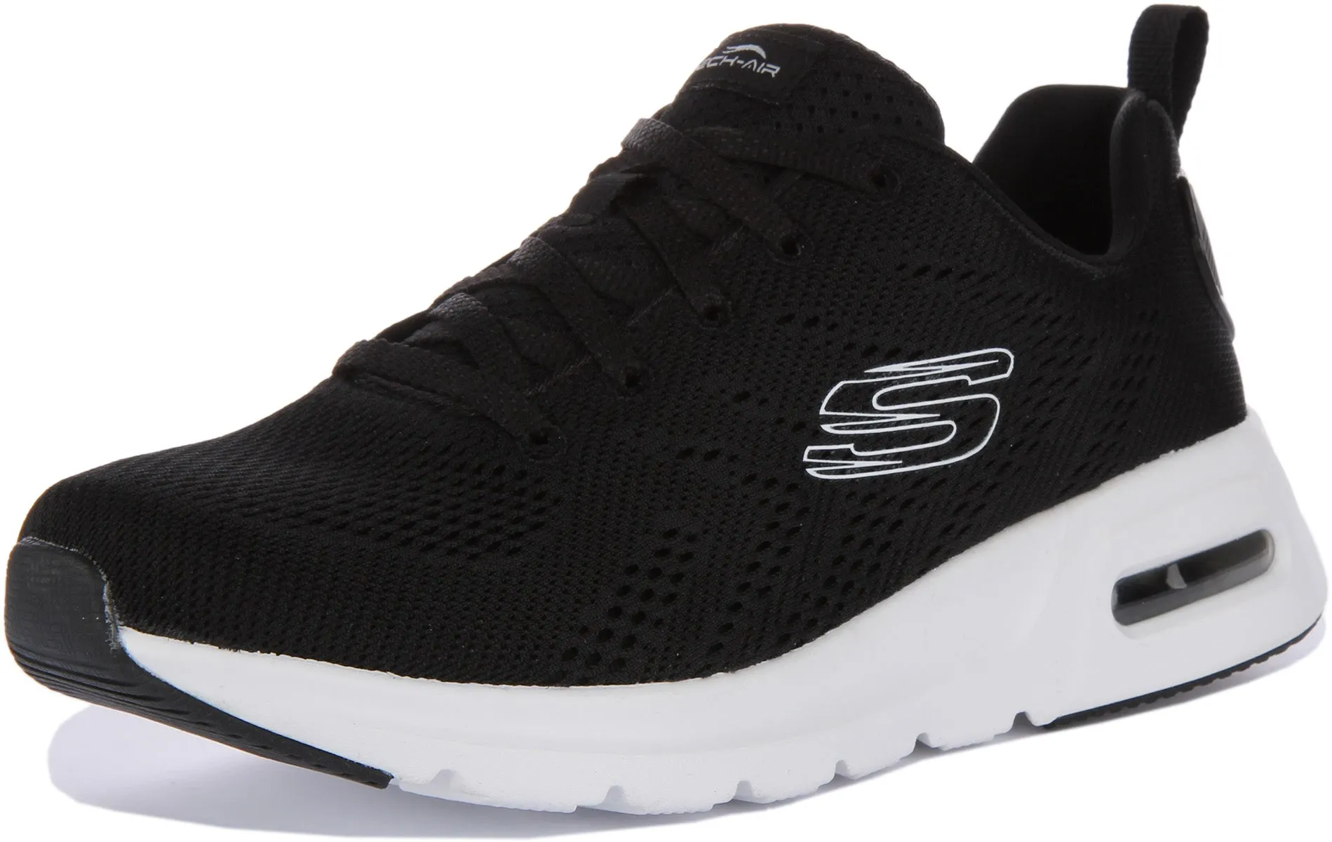 Skechers Skech Air Court In Black White For Women