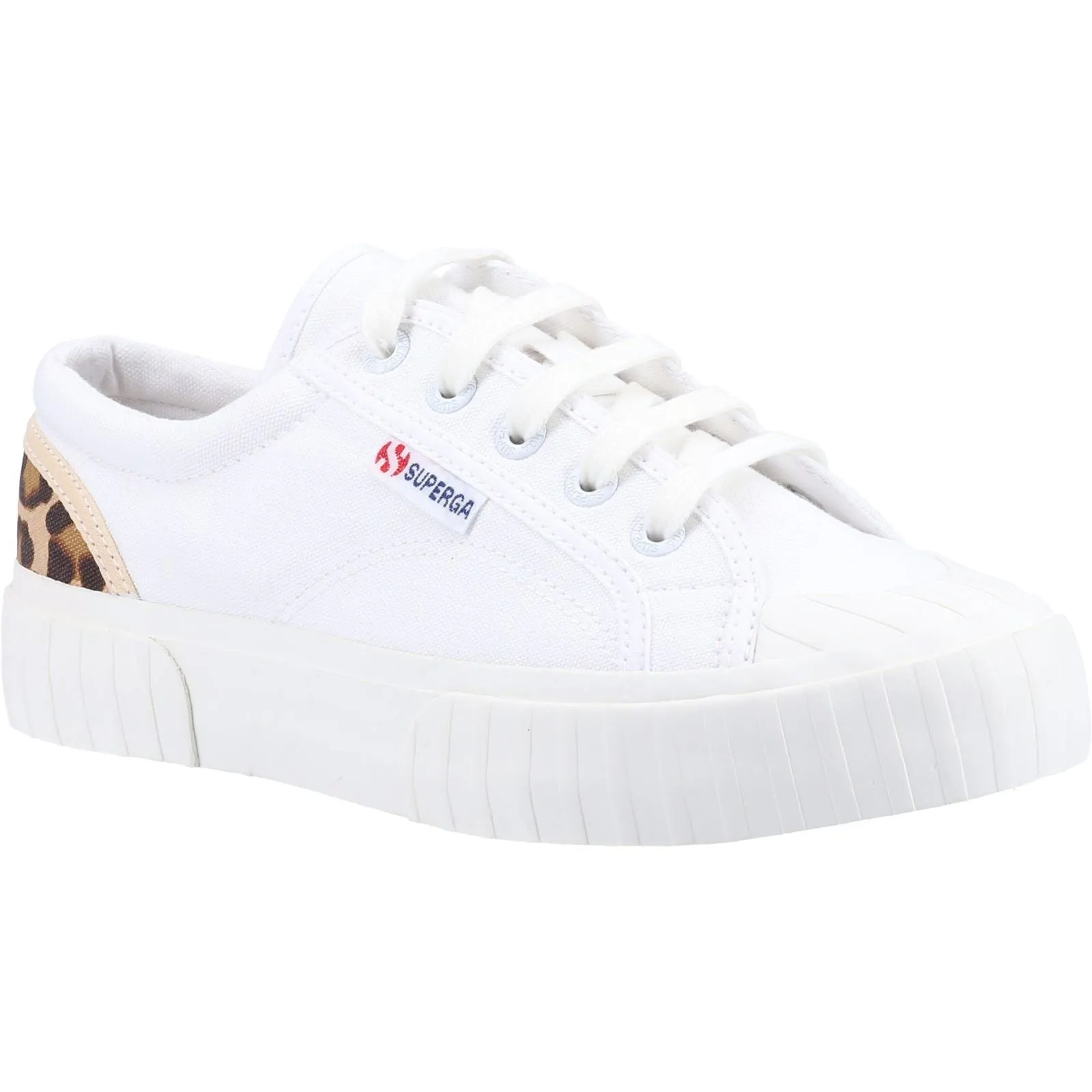 Superga 2630 Stripe Pad Leopard 100% Cotton Women's White/Leopard Trainers