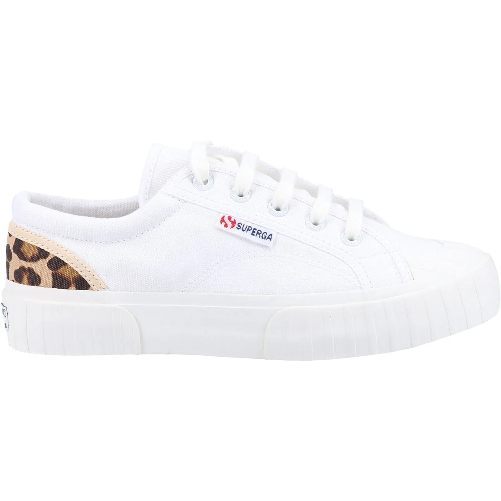 Superga 2630 Stripe Pad Leopard 100% Cotton Women's White/Leopard Trainers