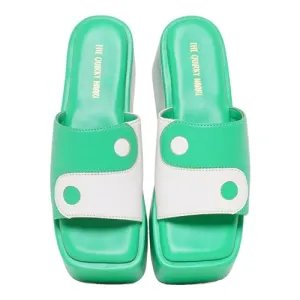 THE QUIRKY NAARI Yin Yang Platforms in Vibrant Jade Green Color | 6 UK