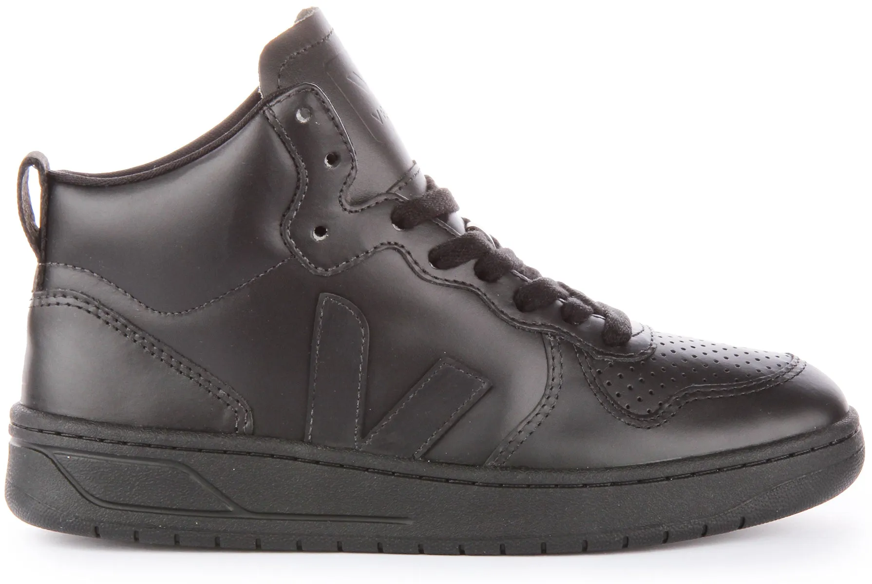 Veja V 15 Leather High Top In Black For Men