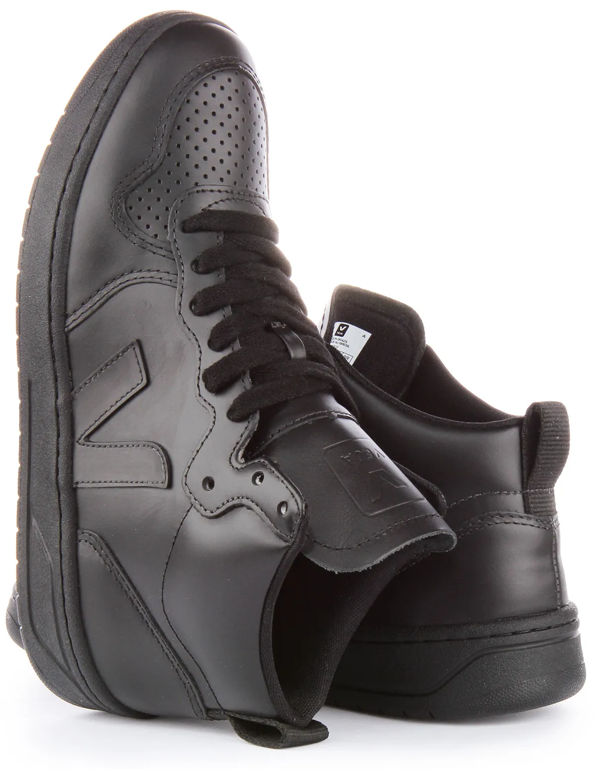 Veja V 15 Leather High Top In Black For Men