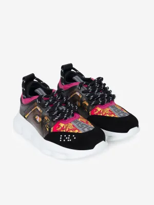 Versace Girls Black & Fuchsia Chain Reaction Trainers