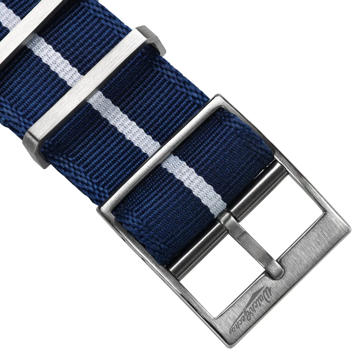 WatchGecko Signature Single Pass Military Nylon Watch Strap - Blue & White