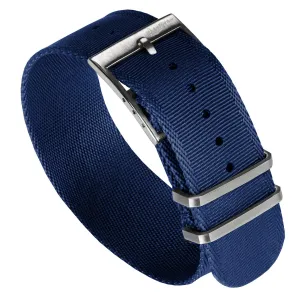 WatchGecko Signature Single Pass Military Nylon Watch Strap - Navy Blue