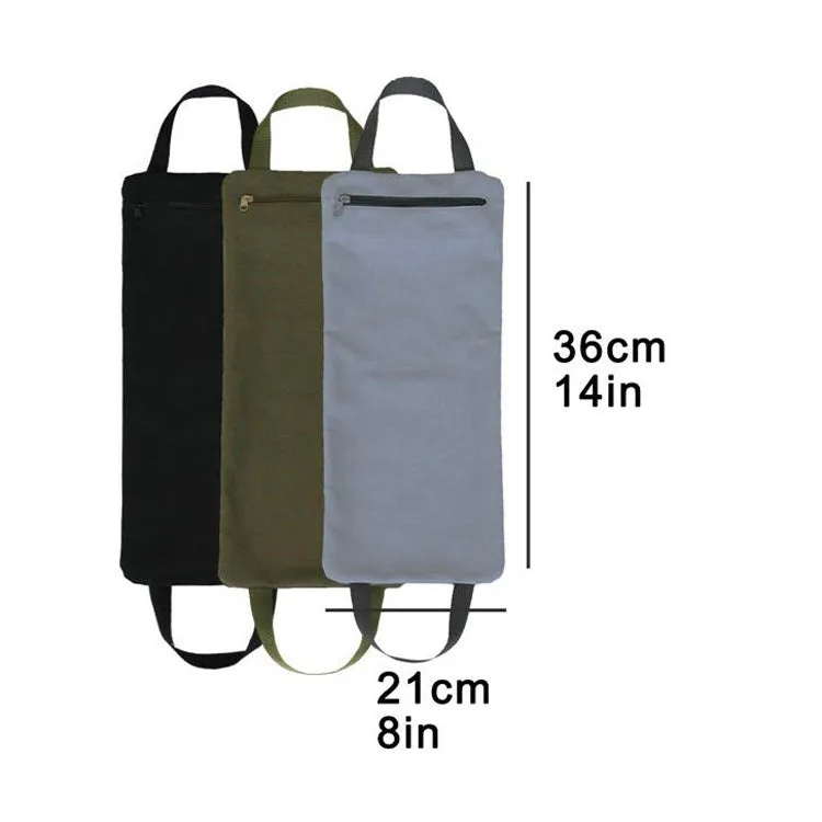 Weight Lifting Fitness Double Handle Canvas Sandbag(Gray)