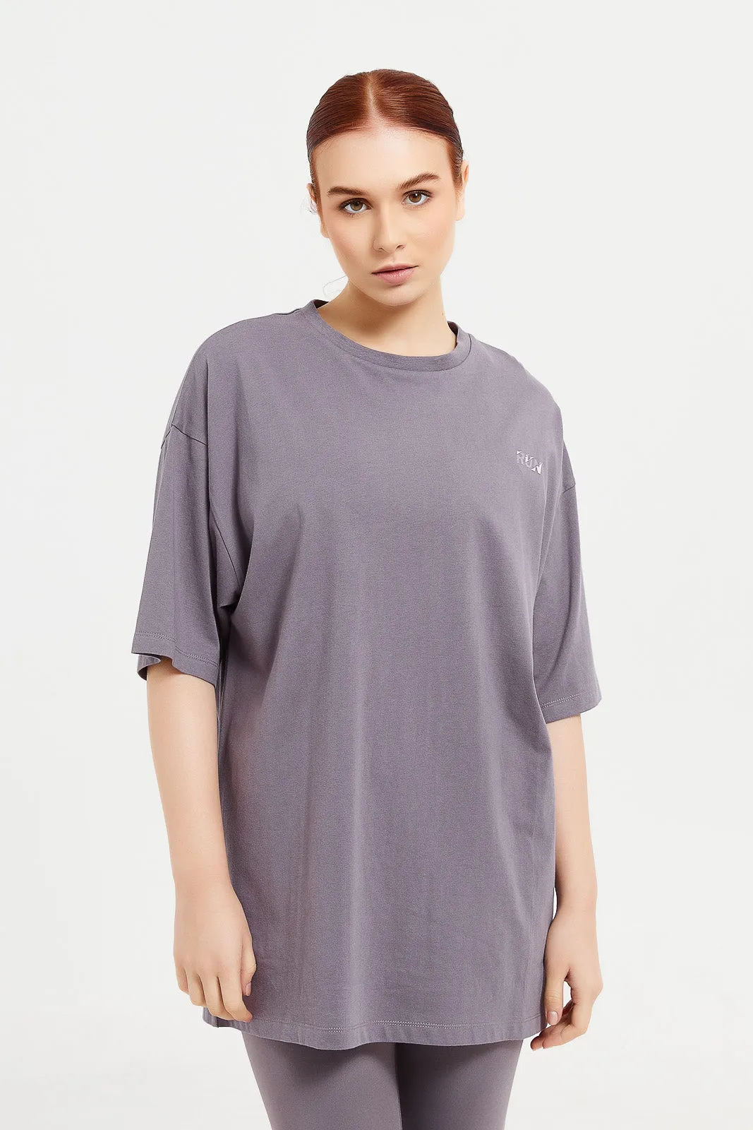 Women Charcoal Oversized T-Shirt