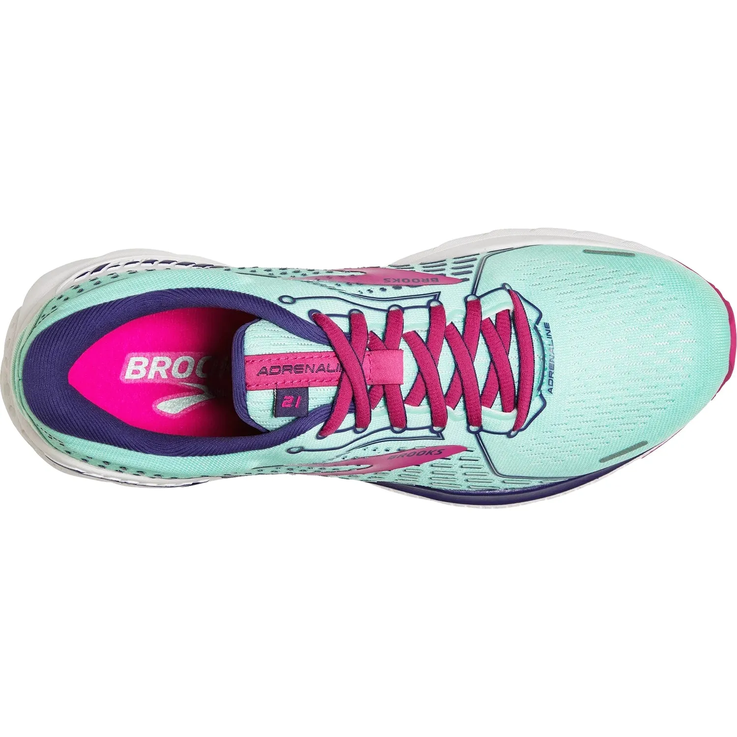 Women's Adrenaline GTS 21 Yucca/Navy/Fuchsia Mesh