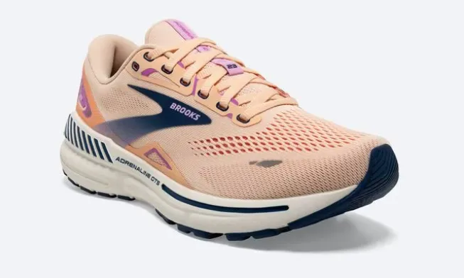 Women's Brooks Adrenaline GTS 23 1203811B795 Color:  Apricot/Estate Blue/Orchid