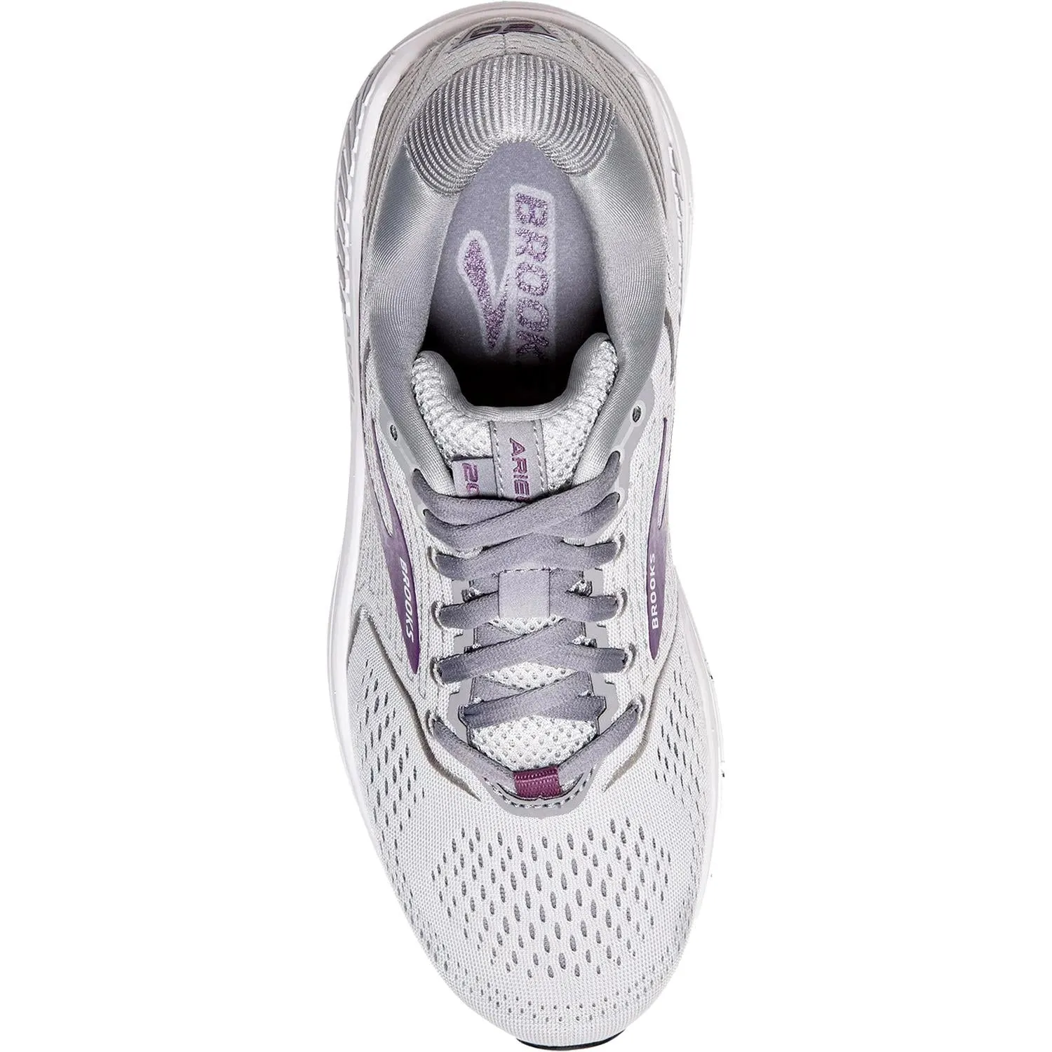 Women's Brooks Ariel 20 Oyster/Alloy/Grape Mesh