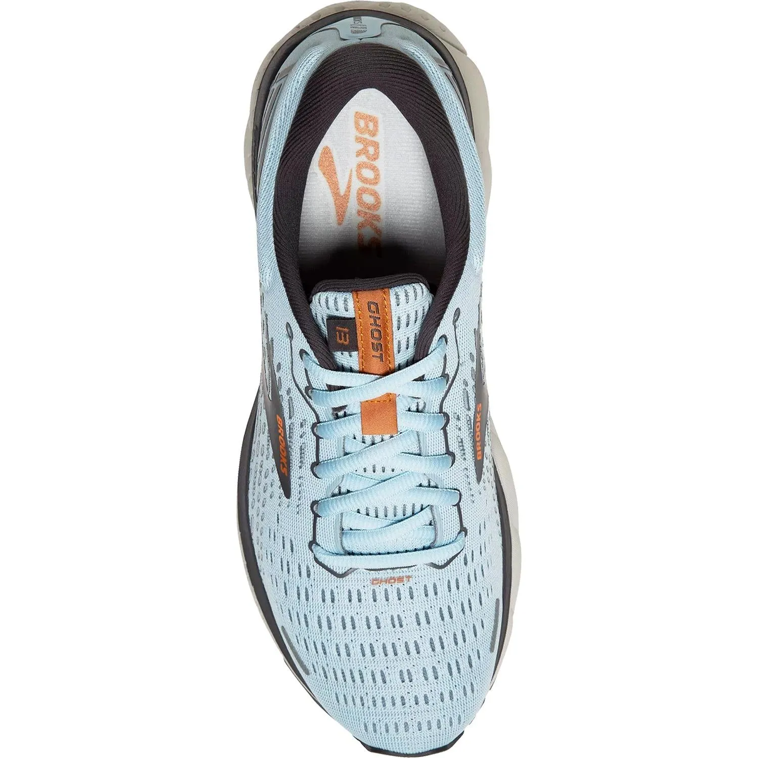 Women's Brooks Ghost 13 Light Blue/Blackened Peral/White Mesh