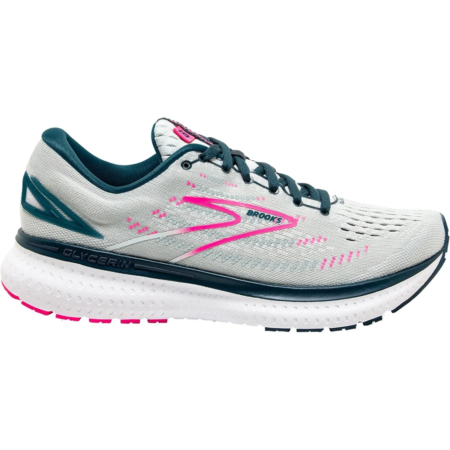 Women's Brooks Glycerin 19 Ice Flow/Navy/Pink Mesh