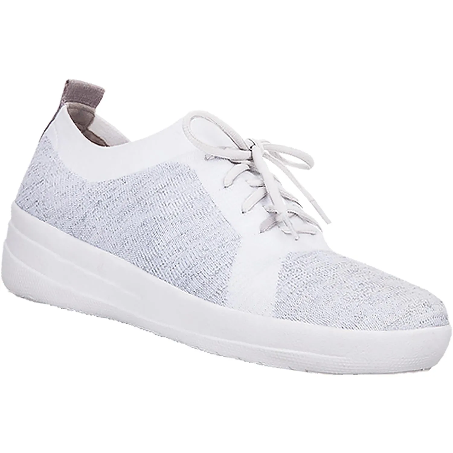 Women's Fit Flop F-Sporty Uberknit Sneakers White/Silver Metallic Nylon