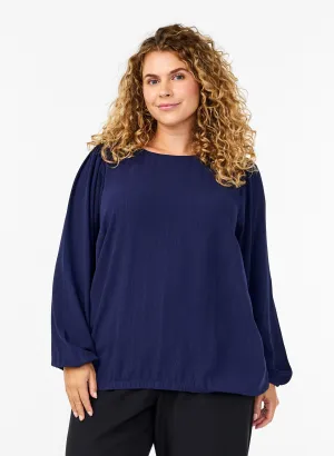 Zizzi Anni Blouse in Navy Glitter