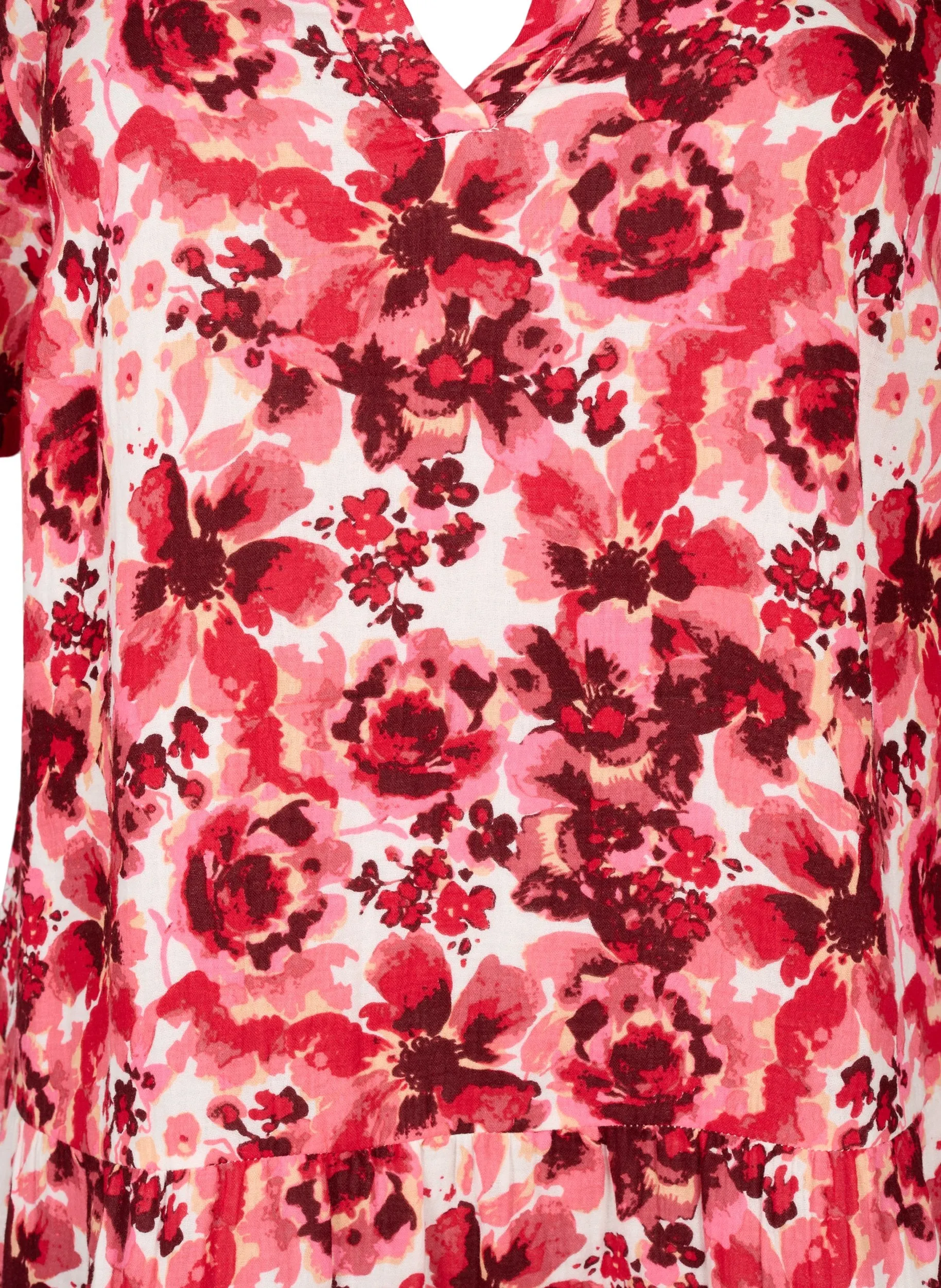 Zizzi Viva Floral Dress in Red